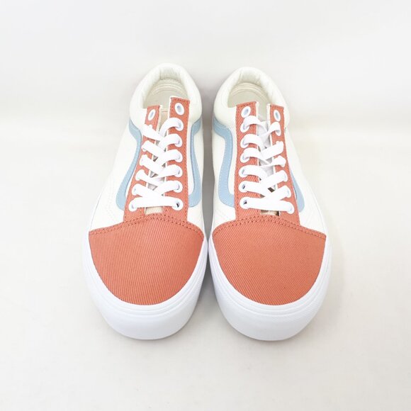 Vans Old Skool Platform Casual Shoe Sneaker Twill Pastel White Womens Size NEW - Picture 8 of 12